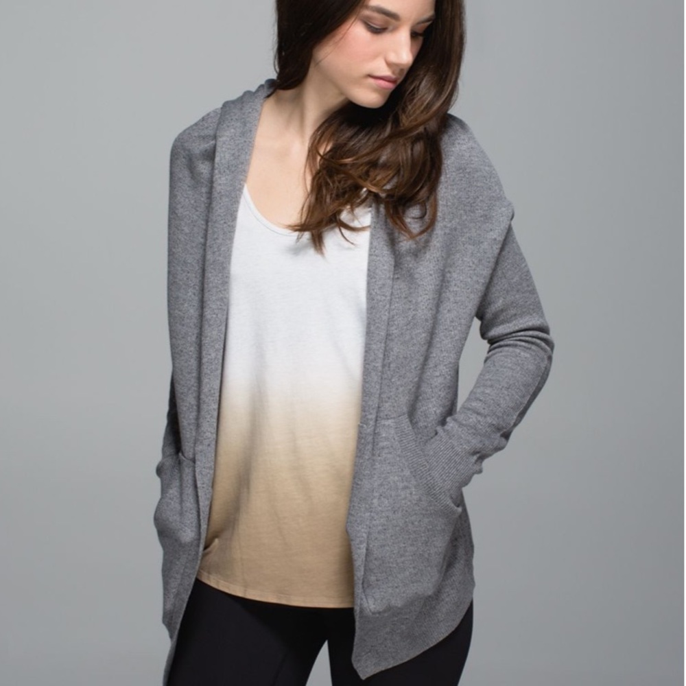 Lululemon Cabin Yogi Hooded Wrap Heathered Medium Grey Slate Size 2
